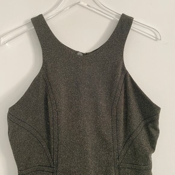 NWT BCBGeneration Gold Metallic Racerback Cocktail Dress Sz M - Picture 6 of 7